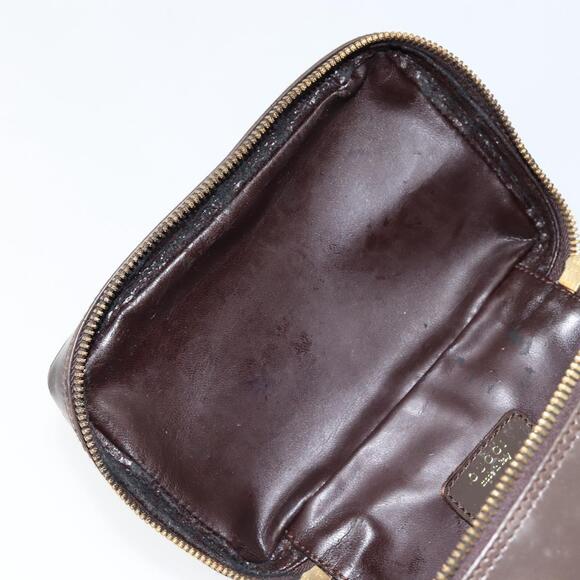 GUCCI Bamboo Vanity Hand Bag Leather Brown Gold 032 1705 0151 Auth 147944 - Picture 9 of 16